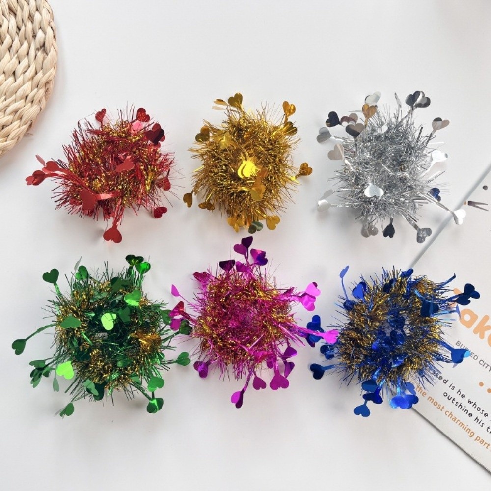 Cheerleading Pom Pom - 10pcs Wrist Decor Colorful Metallic Foil