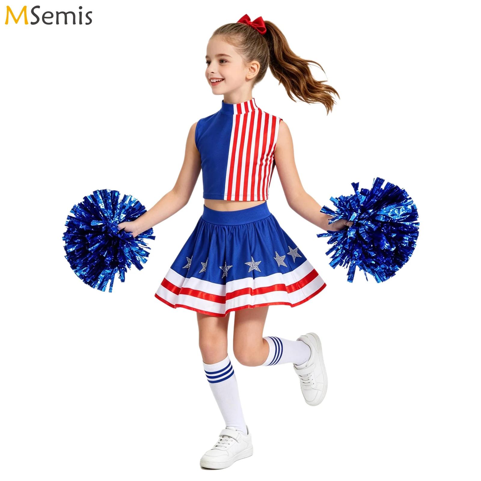 Kids Girls Cheerleading Outfit - Cheerleading Pom Pom recension och pris