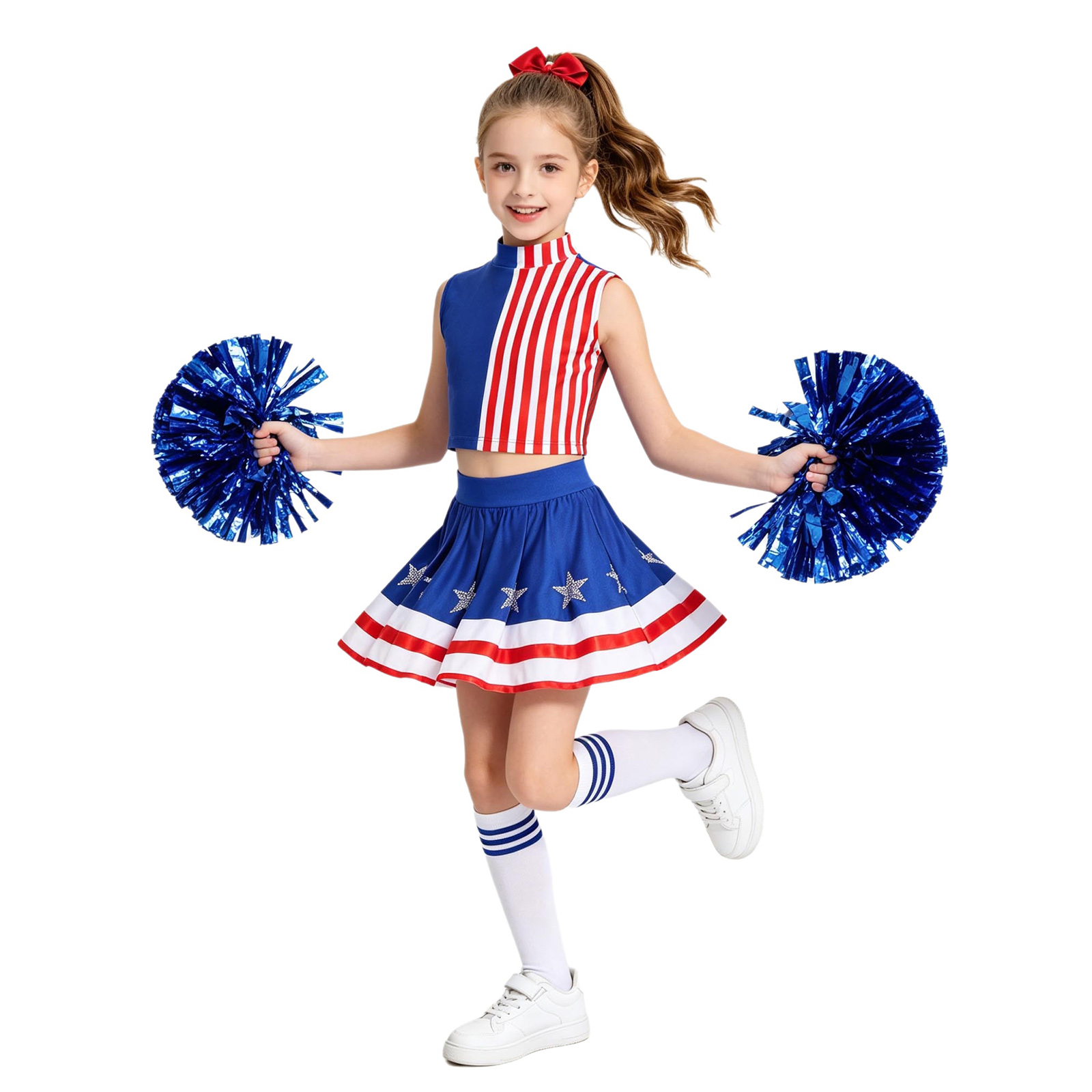Kids Girls Cheerleading Outfit - Cheerleading Pom Pom recension och pris