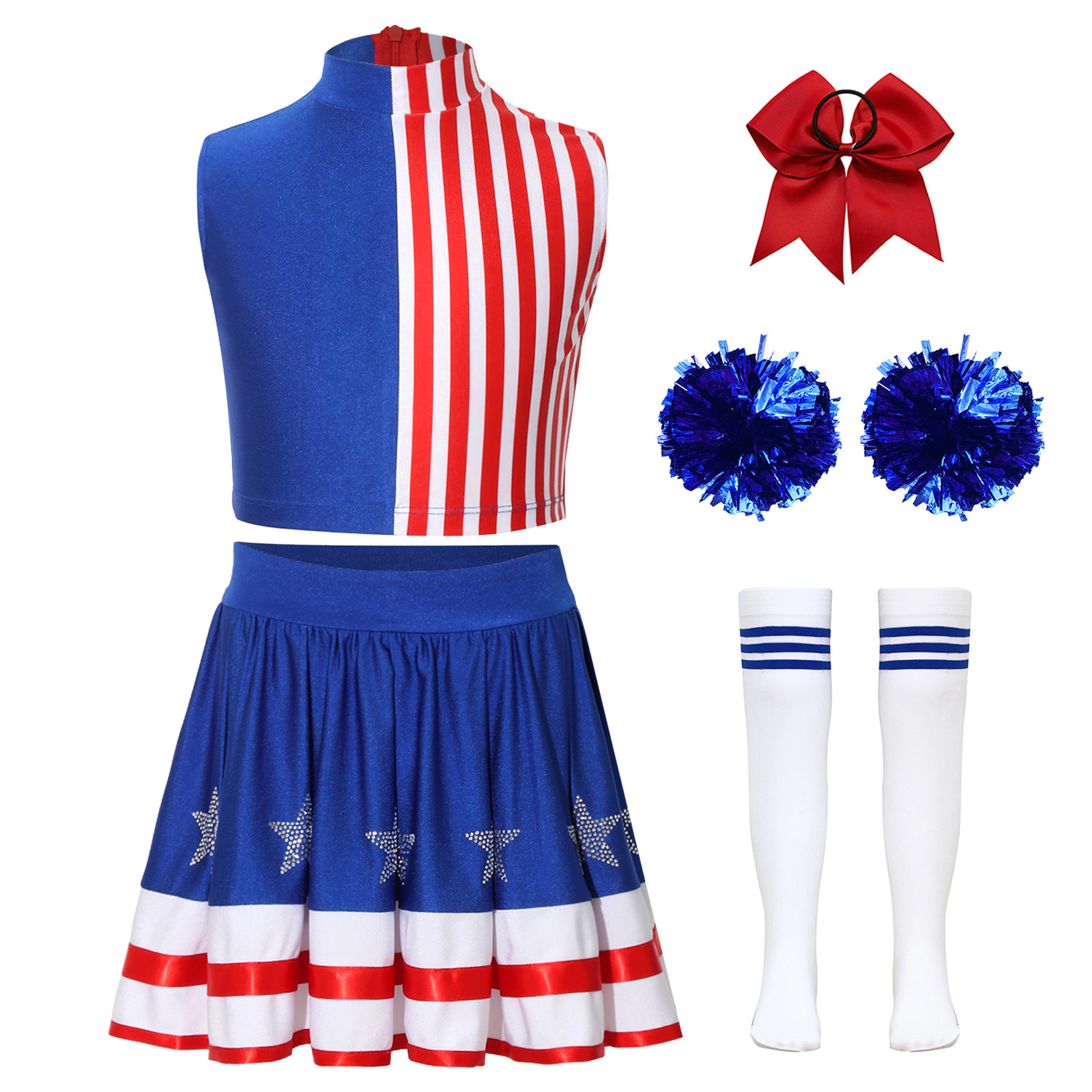 Kids Girls Cheerleading Outfit - Cheerleading Pom Pom recension och pris