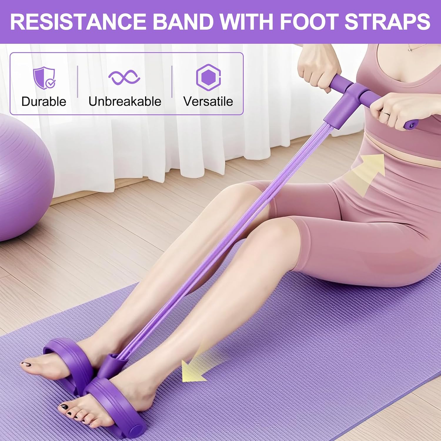 4-Tube Pedal Resistance Band M - Sports Equipment Meaning recension och pris