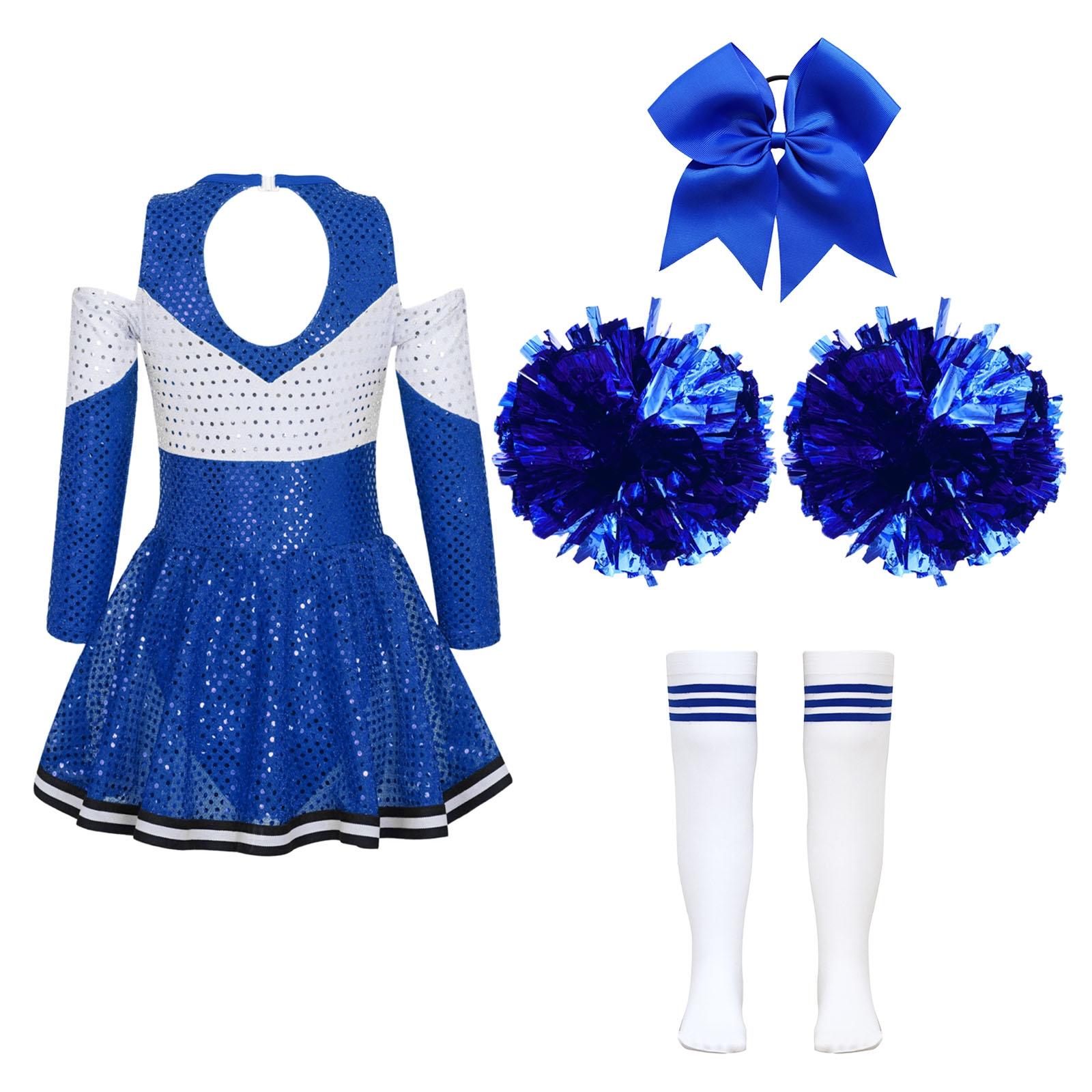 Kids Girls Cheerleader Costume - Cheerleading Pom Pom recension och pris